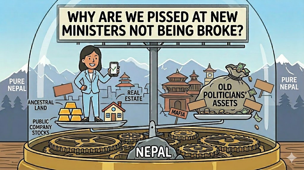 Why are we pissed at new ministers not being broke?